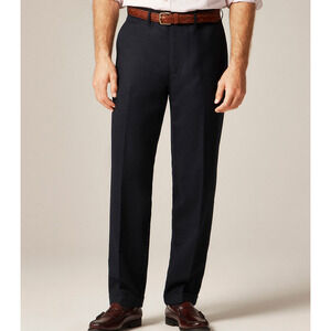 J Crew Classic Creased Wool Trouser Mens 33 X 29 Dark Navy